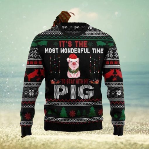 It Is The Most Wonderful Time To Stay With My Pig Ugly Christmas Sweater Impressive Gift For Men And Women