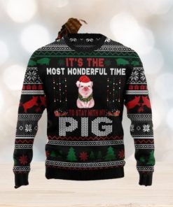 It Is The Most Wonderful Time To Stay With My Pig Ugly Christmas Sweater Impressive Gift For Men And Women