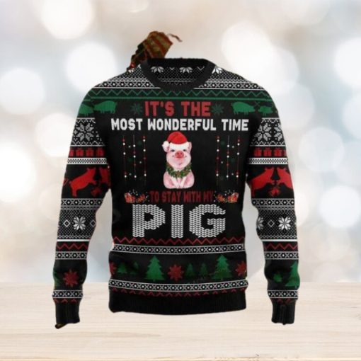 It Is The Most Wonderful Time To Stay With My Pig Ugly Christmas Sweater Impressive Gift For Men And Women