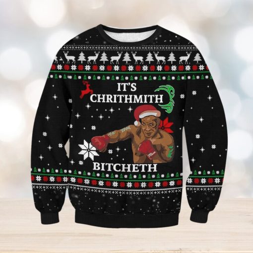 It’s Chrithmith Bitcheth Mike Tyson 3D Printed Ugly Christmas Sweater