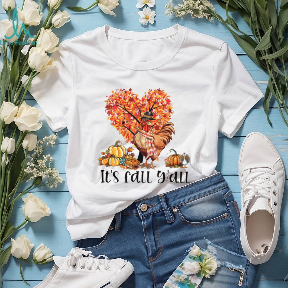 It's Fall Y'all Chicken Under The Heart Autumn Tree Pumpkins   Thanksgiving Chicken Classic T Shirt It's Fall Y'all Chicken Under The Heart Autumn Tree Pumpkins   Thanksgiving Chicken Classic T Shirt