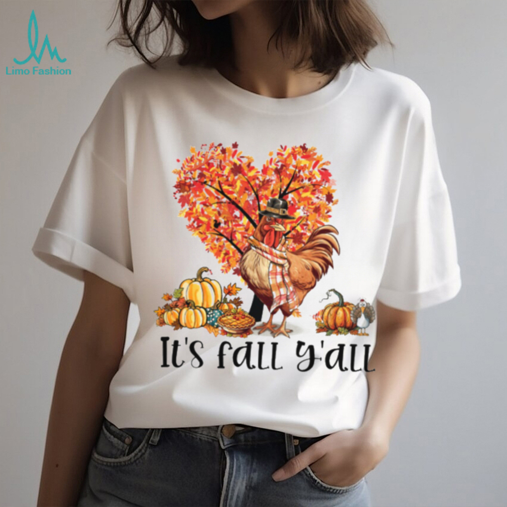 It’s Fall Y’all Chicken Under The Heart Autumn Tree Pumpkins   Thanksgiving Chicken Classic T Shirt It’s Fall Y’all Chicken Under The Heart Autumn Tree Pumpkins   Thanksgiving Chicken Classic T Shirt
