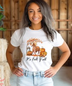 It's Fall Y'all Horse Under The Autumn Tree Pumpkins Thanksgiving Horse Classic T Shirt