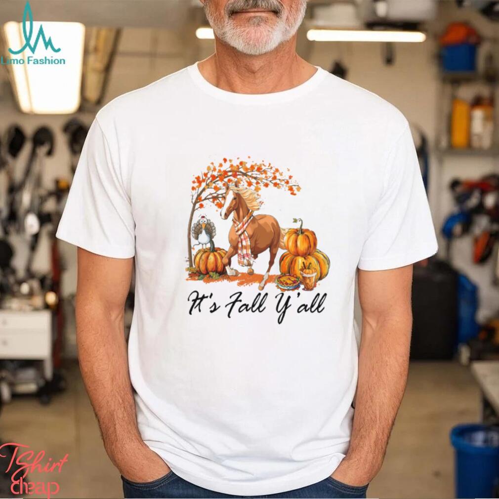 It's Fall Y'all Horse Under The Autumn Tree Pumpkins   Thanksgiving Horse Classic T Shirt It's Fall Y'all Horse Under The Autumn Tree Pumpkins   Thanksgiving Horse Classic T Shirt