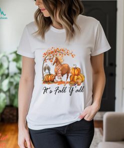 It's Fall Y'all Horse Under The Autumn Tree Pumpkins Thanksgiving Horse Classic T Shirt, hoodie, sweater, long sleeve and tank top It's Fall Y'all Horse Under The Autumn Tree Pumpkins Thanksgiving Horse Classic T Shirt