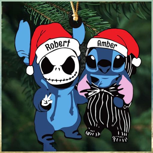 Jack And Stitch Christmas Gifts Ornament