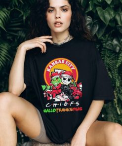 Jack Skellington And The Grinch Kansas City Chiefs Hallothanksmas Shirt