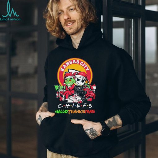 Jack Skellington And The Grinch Kansas City Chiefs Hallothanksmas Shirt