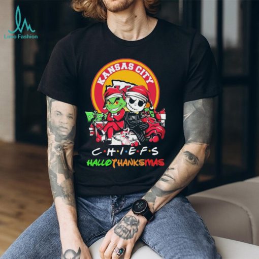 Jack Skellington And The Grinch Kansas City Chiefs Hallothanksmas Shirt