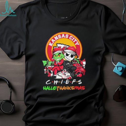 Jack Skellington And The Grinch Kansas City Chiefs Hallothanksmas Shirt