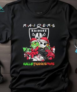 Jack Skellington And The Grinch Las Vegas Raiders Hallothanksmas Shirt