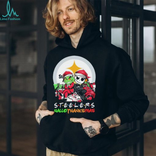 Jack Skellington And The Grinch Pittsburgh Steelers Hallothanksmas Shirt