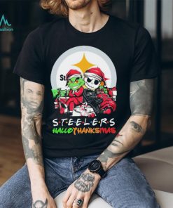Jack Skellington And The Grinch Pittsburgh Steelers Hallothanksmas Shirt