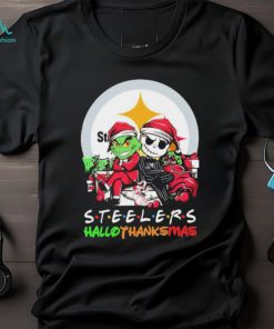 Jack Skellington And The Grinch Pittsburgh Steelers Hallothanksmas Shirt