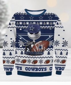 Jack Skellington Dallas Cowboys Ugly Christmas Sweater Gift For Men And Women