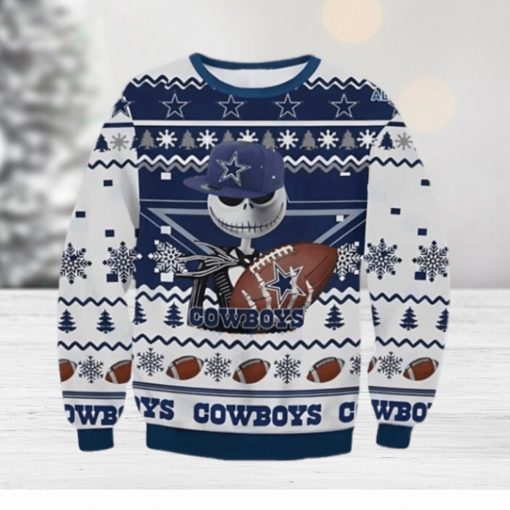 Jack Skellington Dallas Cowboys Ugly Christmas Sweater Gift For Men And Women