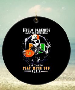 Jack Skellington Miami Hurricanes hello darkness my old friend ornament