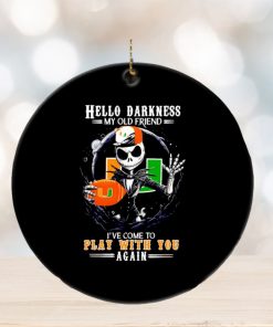 Jack Skellington Miami Hurricanes hello darkness my old friend ornament