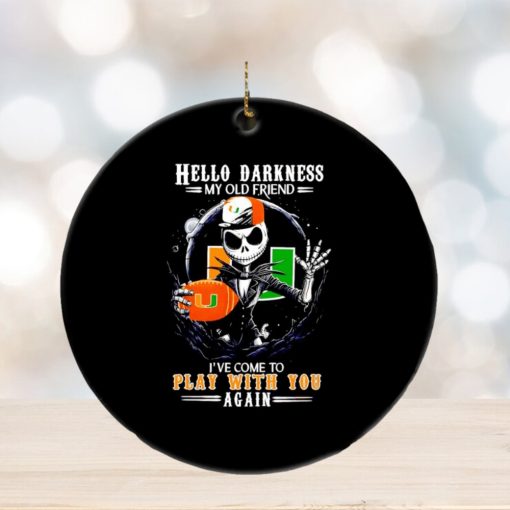 Jack Skellington Miami Hurricanes hello darkness my old friend ornament