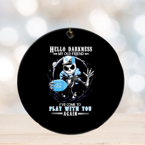 Jack Skellington North Carolina Tar Heels hello darkness my old friend ornament