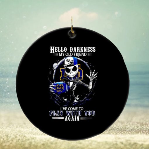 Jack Skellington Notre Dame Fighting Irish hello darkness my old friend ornament