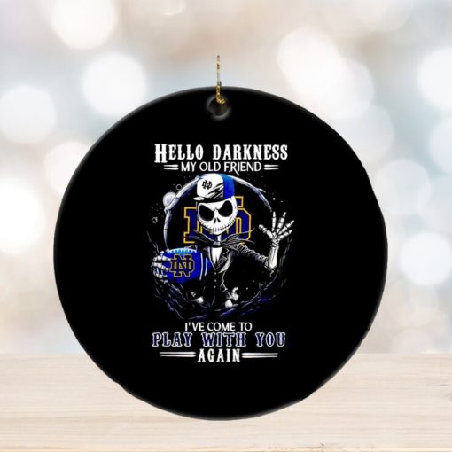 Jack Skellington Notre Dame Fighting Irish hello darkness my old friend ornament