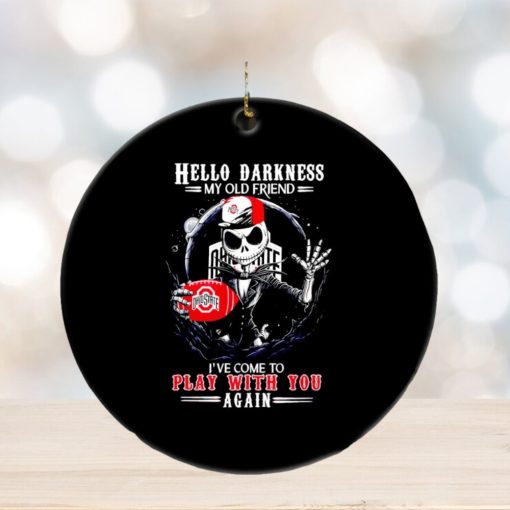 Jack Skellington Ohio State Buckeyes hello darkness my old friend ornament