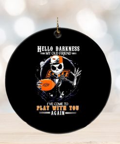 Jack Skellington Oklahoma State Cowboys hello darkness my old friend ornament