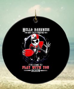 Jack Skellington Wisconsin Badgers hello darkness my old friend ornament