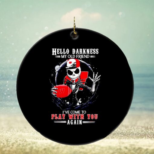 Jack Skellington Wisconsin Badgers hello darkness my old friend ornament