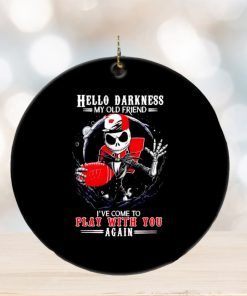 Jack Skellington Wisconsin Badgers hello darkness my old friend ornament