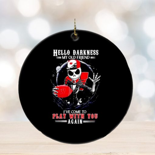 Jack Skellington Wisconsin Badgers hello darkness my old friend ornament