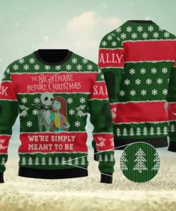 Jack and Sally We’re Simply Meant to Be Christmas For Christmas Gifts Ugly Xmas Wool Knitted Sweater