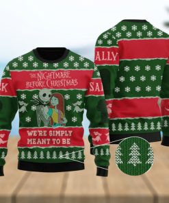 Jack and Sally We’re Simply Meant to Be Christmas For Christmas Gifts Ugly Xmas Wool Knitted Sweater