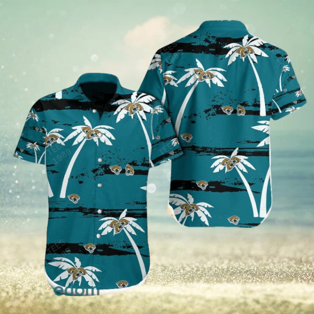 Jacksonville Jaguars Men Summer Beach Button Down Shirt Outwear Hawaiian  Tee Top