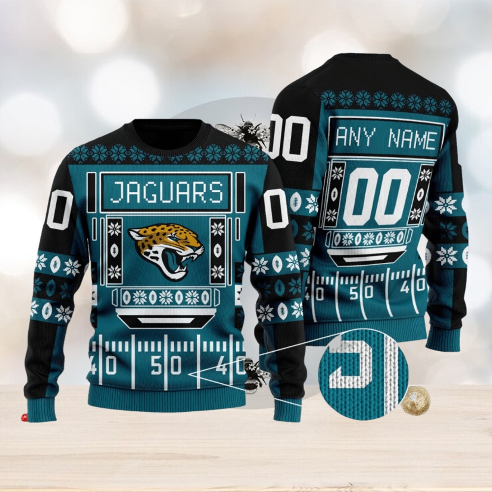 NFL Jacksonville Jaguars Blue Celebrate AOP Ugly Christmas Sweater