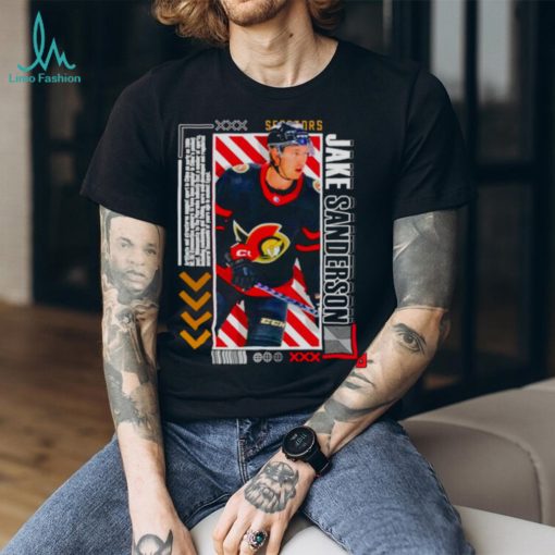 Jake Sanderson Hockey Paper Poster Senators shirt