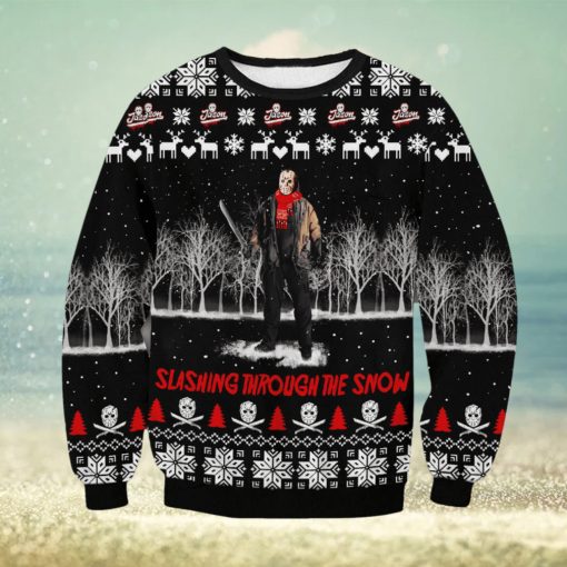 Jason Voorhees Slashing For Christmas Gifts 3D Printed Ugly Christmas Sweater