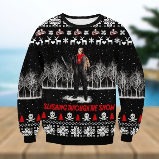 Jason Voorhees Slashing For Christmas Gifts 3D Printed Ugly Christmas Sweater