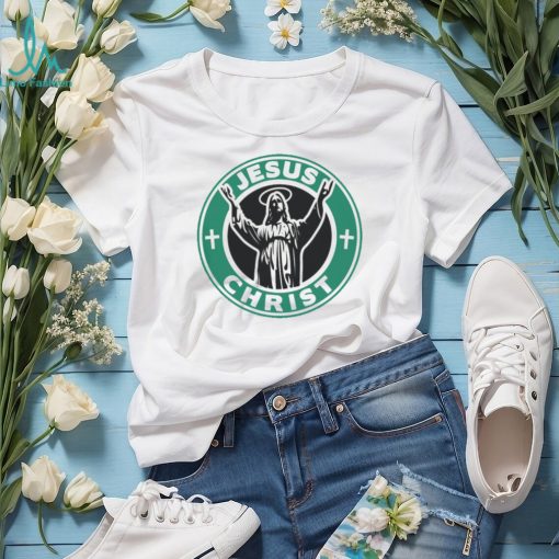 Jesus Christ Starbucks Logo Replacement Sticker shirt