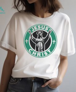 Jesus Christ Starbucks Logo Replacement Sticker shirt