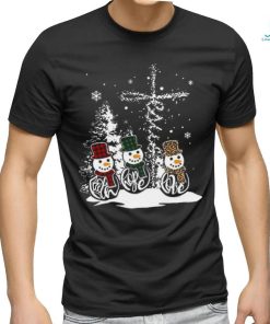 Jesus Faith Hope Love Snowman Funny Merry Xmas For Christian Long Sleeve T Shirt