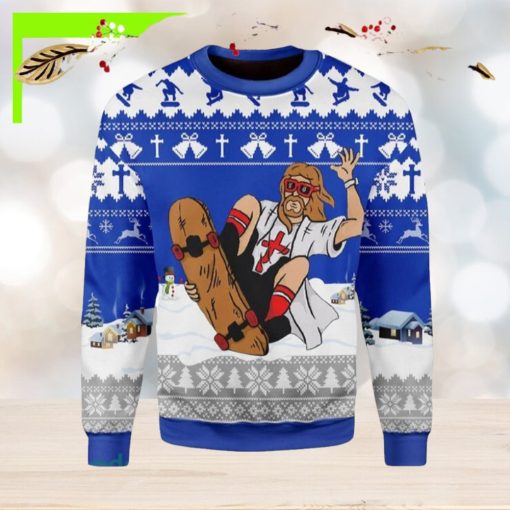 Jesus Skateboarding Christmas Ugly Christmas Sweater New For Men And Women Gift Holidays Christmas