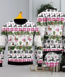 Jingle Bells And Pink Flamingo Ugly Christmas Sweater