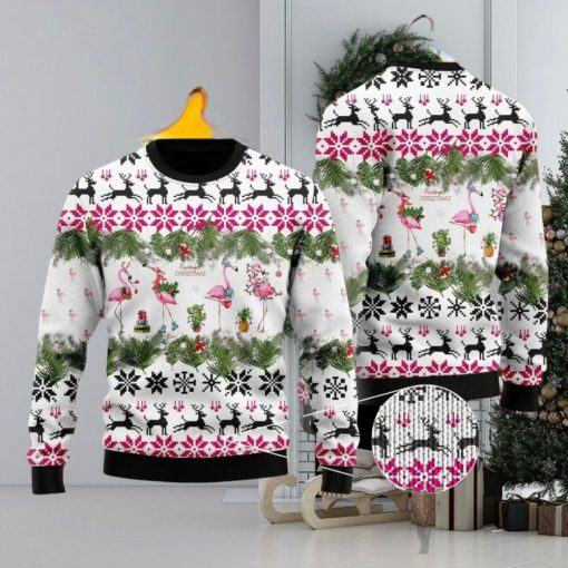 Jingle Bells And Pink Flamingo Ugly Christmas Sweater