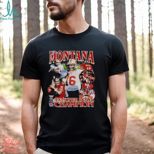 Joe Montana San Francisco 49ers 4x Super Bowl Champion Football Logo Vintage 2023 Shirt