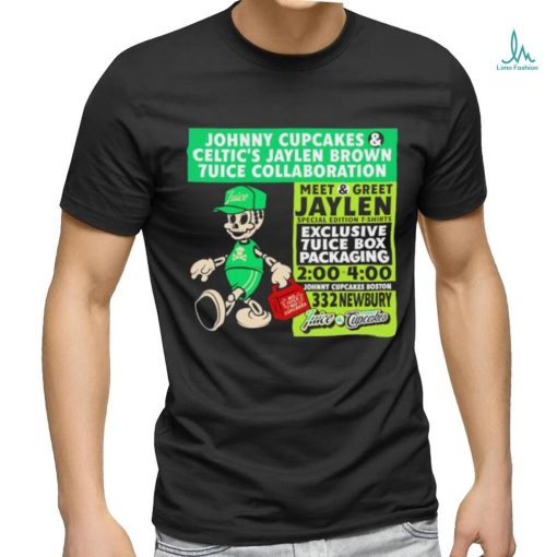 Johnny cupcakes and Celtic’s Jaylen Brown shirt