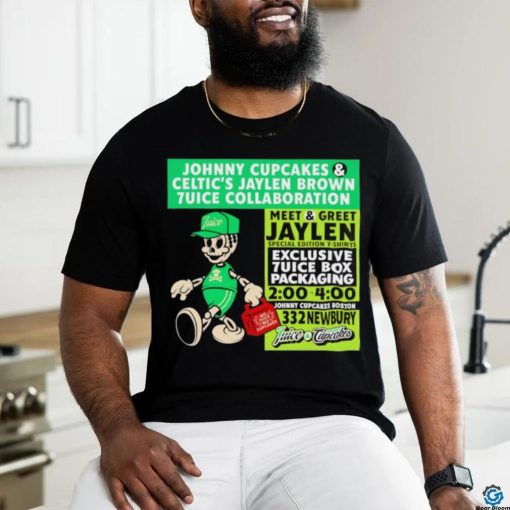 Johnny cupcakes and Celtic’s Jaylen Brown shirt