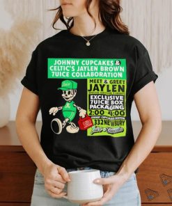 Johnny cupcakes and Celtic’s Jaylen Brown shirt