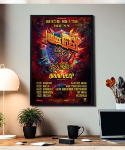 Judas Priest Invincible Shield Tour Europe 2024 Home Decor Poster Canvas